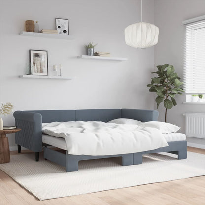 Lit de jour avec lit gigogne et matelas - 80x200 cm - Sensuri Maison