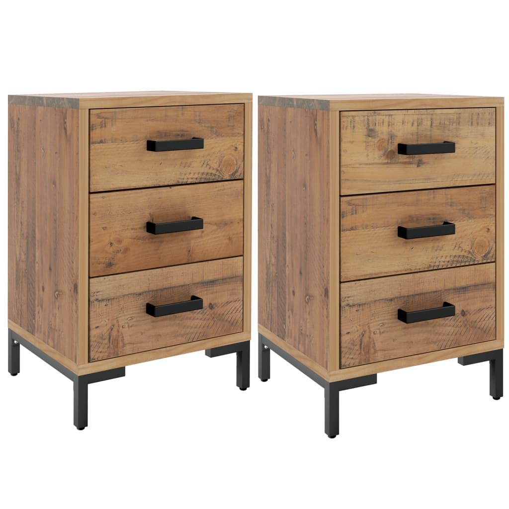 Tables de chevet 2 pcs 40x30x55 cm Bois de pin massif - Imagem 2