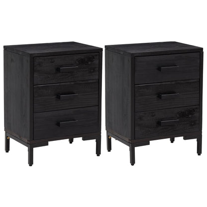 Tables de chevet 2 pcs  40x30x55 cm Bois de pin massif - Imagem 2