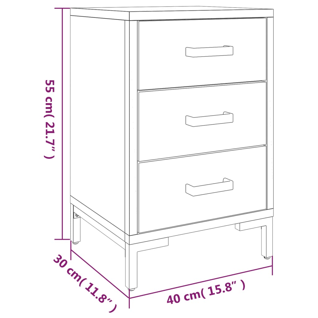 Tables de chevet 2 pcs  40x30x55 cm Bois de pin massif - Imagem 10