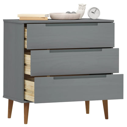 Commode MOLDE  80x40x80 cm Bois de pin massif - Imagem 3