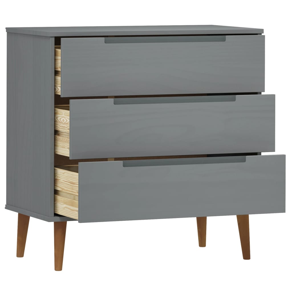 Commode MOLDE  80x40x80 cm Bois de pin massif - Imagem 5
