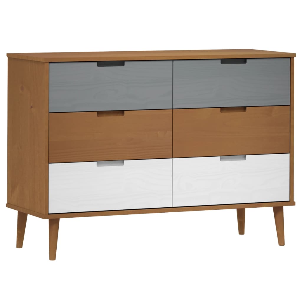 Commode MOLDE Marron 113x40x80 cm Bois de pin massif - Imagem 2