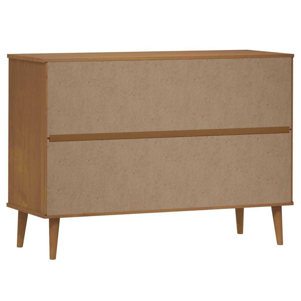 Commode MOLDE Marron 113x40x80 cm Bois de pin massif - Imagem 7