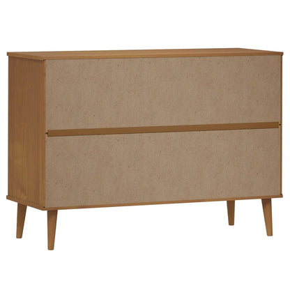 Commode MOLDE Marron 113x40x80 cm Bois de pin massif - Imagem 7