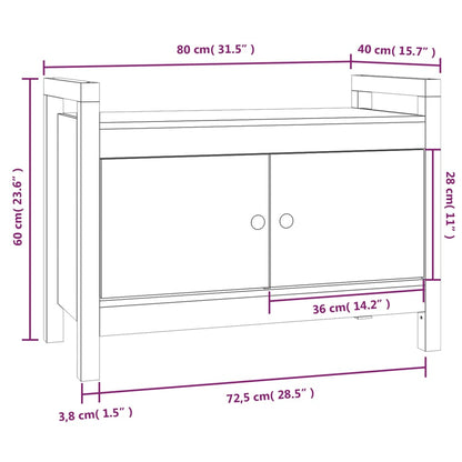 Banc d'entrée 80x40x60 cm Bois de pin massif - Imagem 10