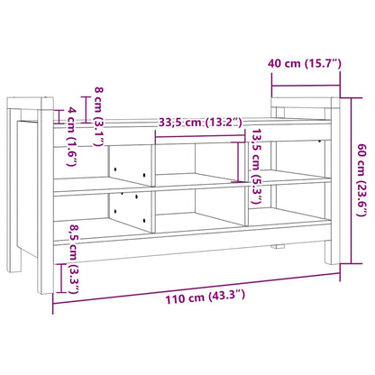 Banc d'entrée avec rangement - Pin massif - Style scandinave - Brun miel - Sensuri Maison
