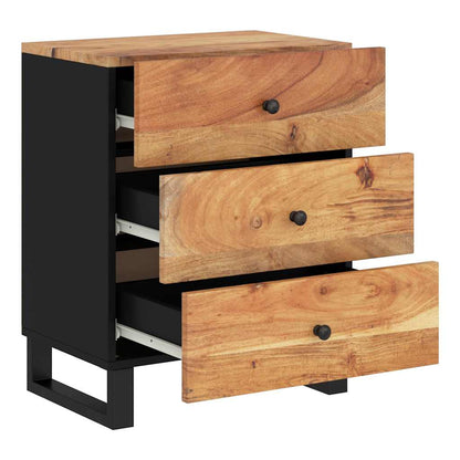 Table de chevet 50x33x62cm Bois d'acacia solide et d'ingénierie - Imagem 4