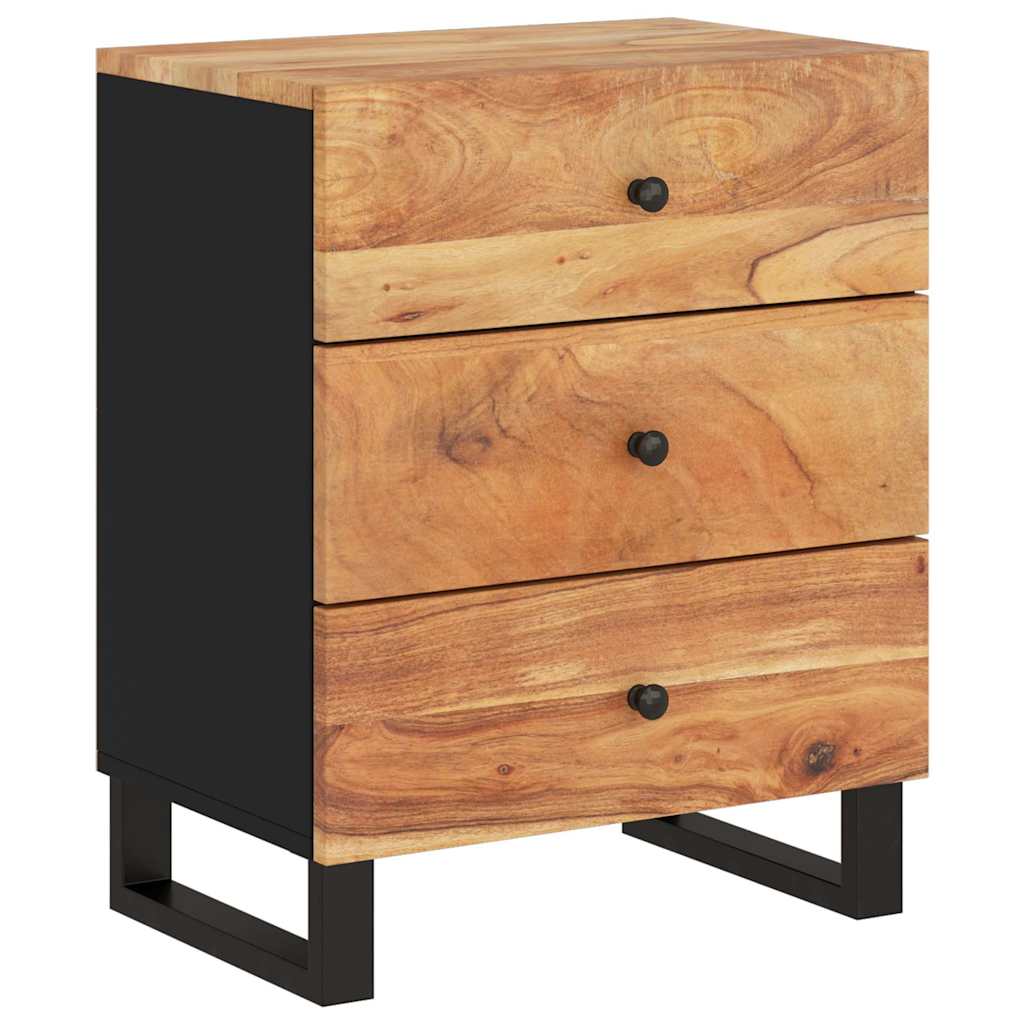 Table de chevet 50x33x62cm Bois d'acacia solide et d'ingénierie - Imagem 9