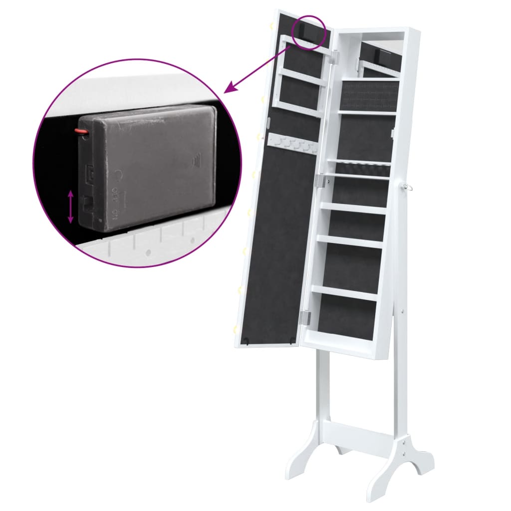 Miroir sur pied  avec LED  34x37x146 cm