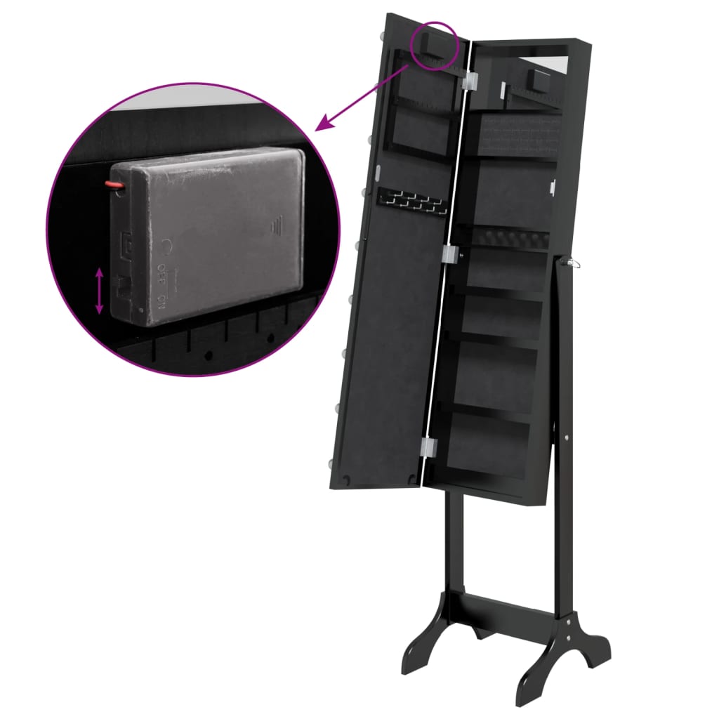 Miroir sur pied  avec LED  34x37x146 cm