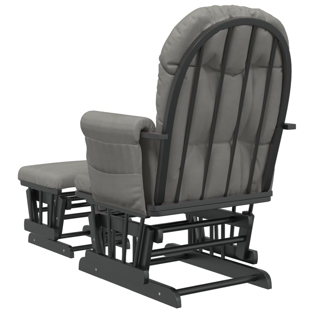 Chaise berçante avec repose-pied Blanc  Tissu - Imagem 17