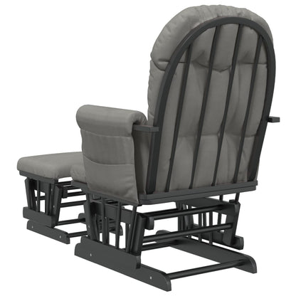 Chaise berçante avec repose-pied Blanc  Tissu - Imagem 17