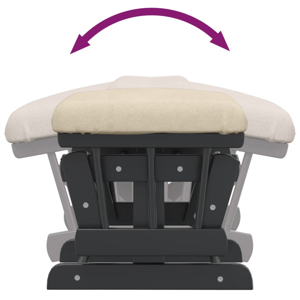 Chaise berçante avec repose-pied Blanc  Tissu - Imagem 10