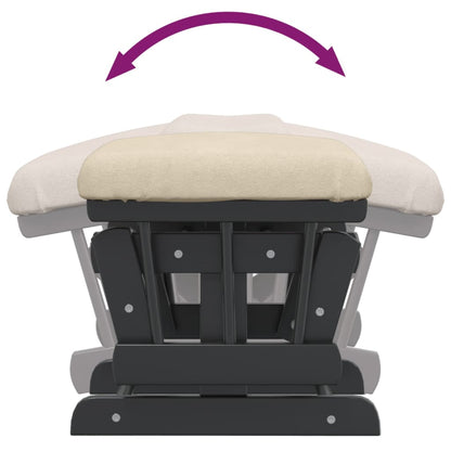 Chaise berçante avec repose-pied Blanc  Tissu - Imagem 10