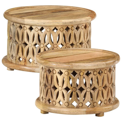 Ensemble de tables basses 2 pcs bois de manguier solide - Imagem 2
