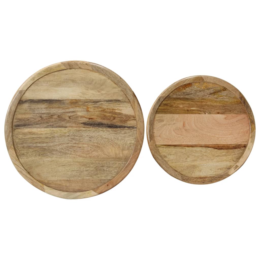 Ensemble de tables basses 2 pcs bois de manguier solide - Imagem 4