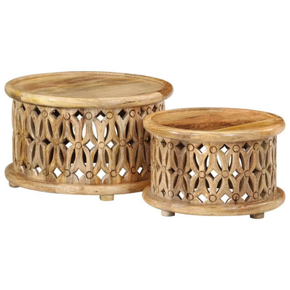 Ensemble de tables basses 2 pcs bois de manguier solide - Imagem 10