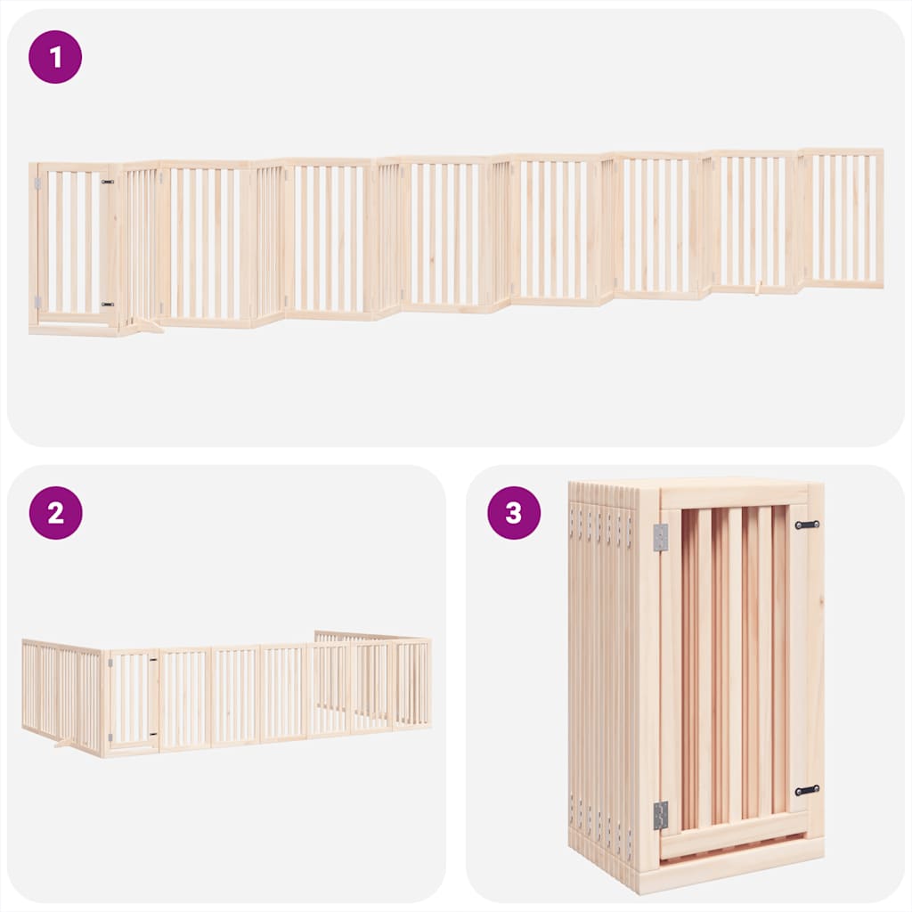 Barrière pour chien porte pliable 12 panneaux - Sensuri Maison