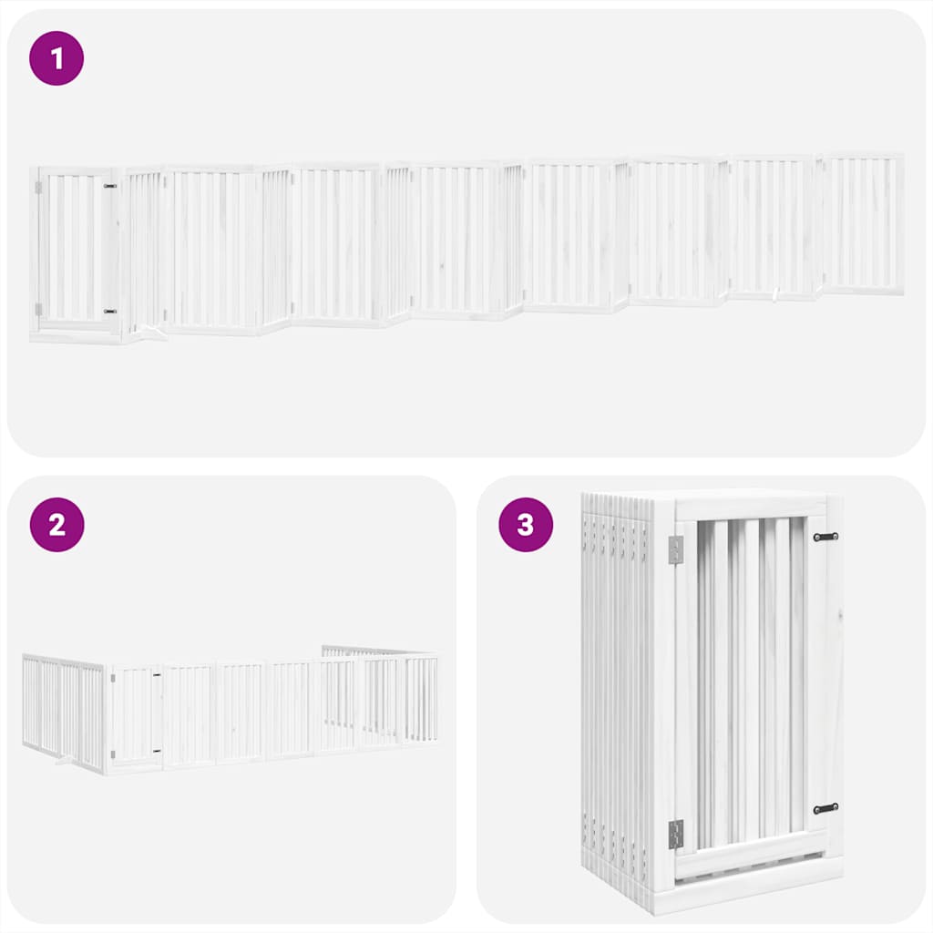 Barrière pour chien porte pliable 12 panneaux - Sensuri Maison