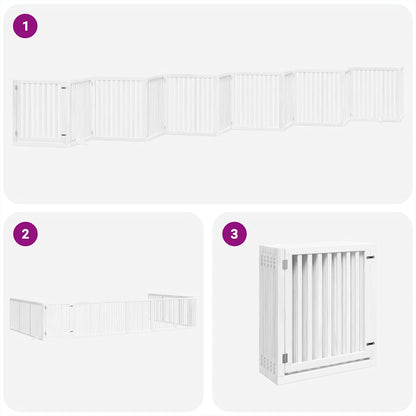 Barrière pour chien porte pliable 12 panneaux bois de peuplier - Imagem 5