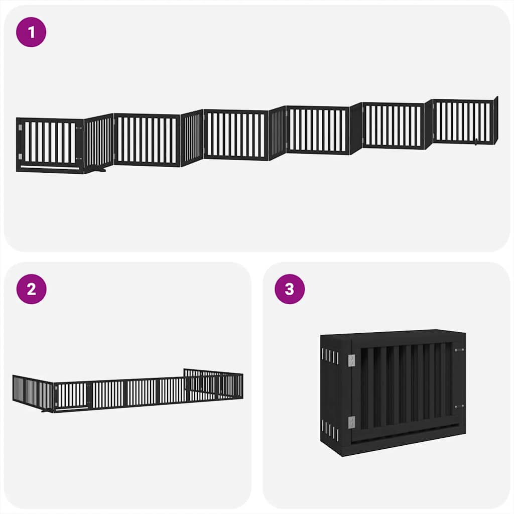 Barrière pour chien porte pliable 12 panneaux - Sensuri Maison