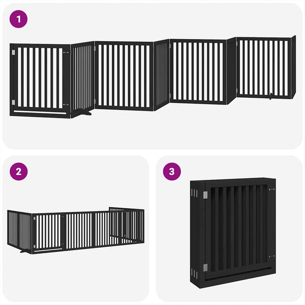 Barrière pour chien porte pliable 12 panneaux - Sensuri Maison