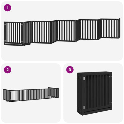 Barrière pour chien porte pliable 12 panneaux - Sensuri Maison