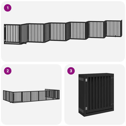 Barrière pour chien porte pliable 12 panneaux - Sensuri Maison