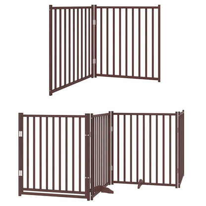 Barrière pour chien porte pliable 12 panneaux bois de peuplier - Imagem 3