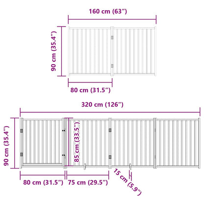 Barrière pour chien porte pliable 12 panneaux bois de peuplier - Imagem 12