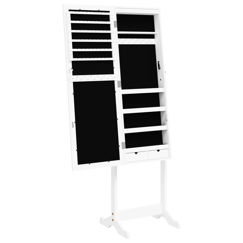 Armoire à bijoux miroir avec lumières LED sur pied - Imagem 7