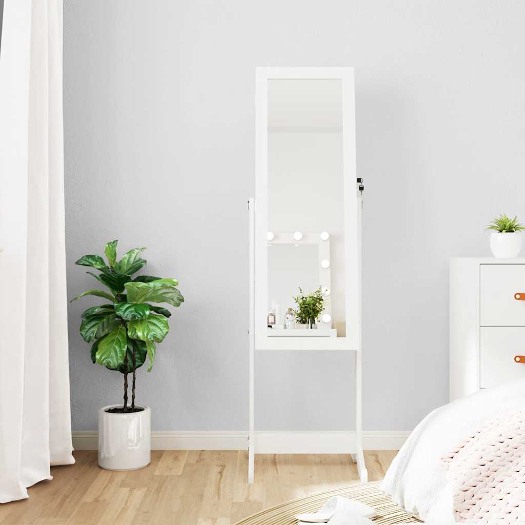 Armoire à bijoux miroir avec lumières LED sur pied - Imagem 1