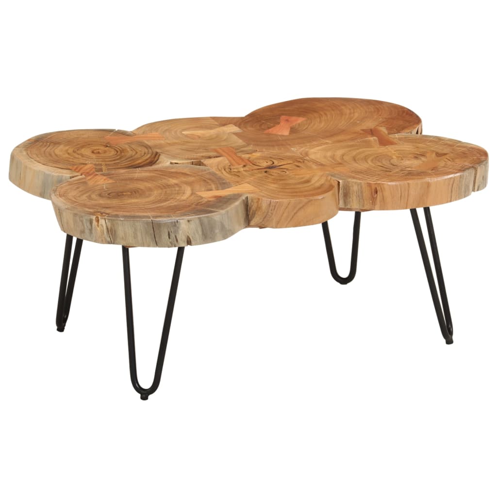 Table basse 36 cm 6 troncs bois d'acacia massif - Imagem 7