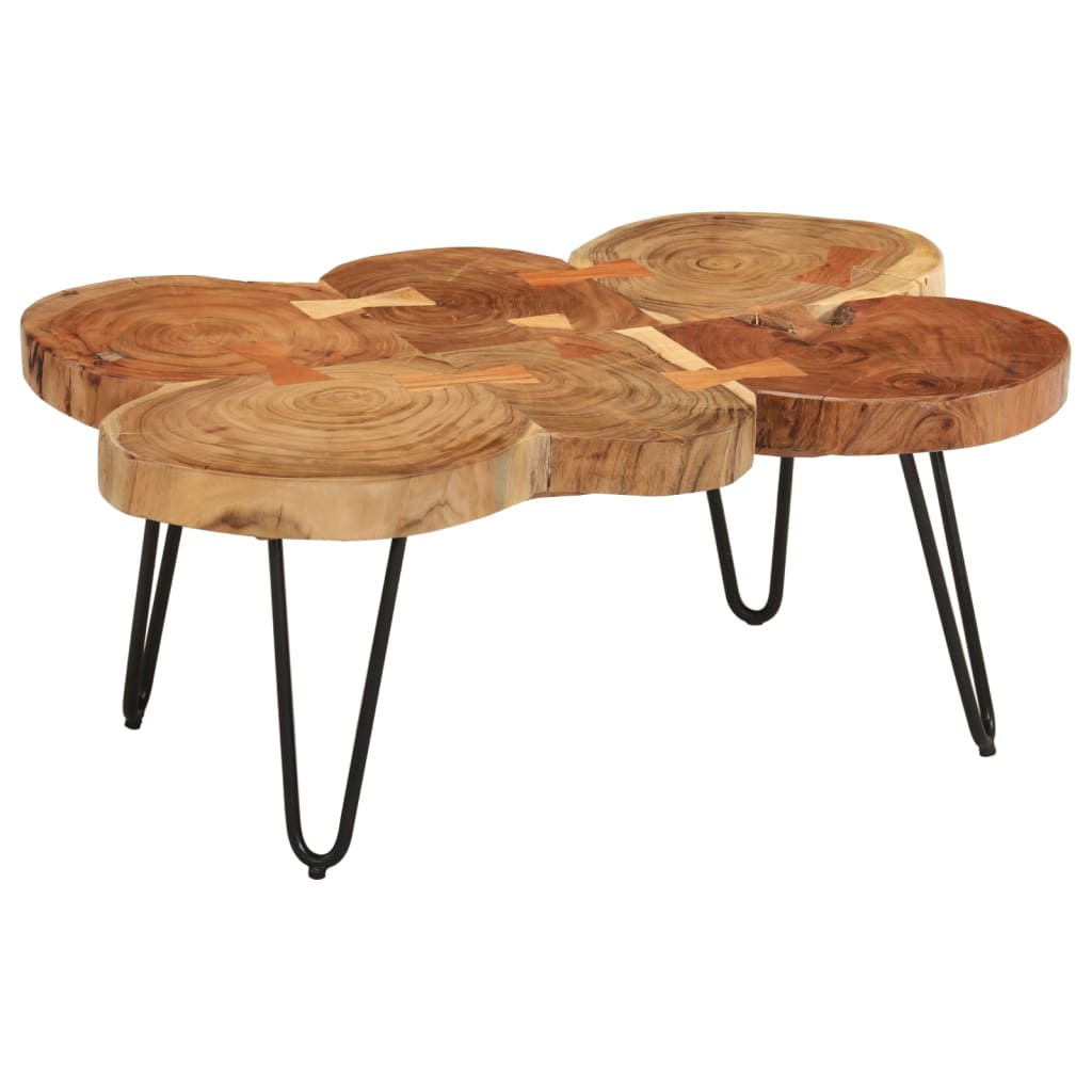 Table basse 36 cm 6 troncs bois d'acacia massif - Imagem 8