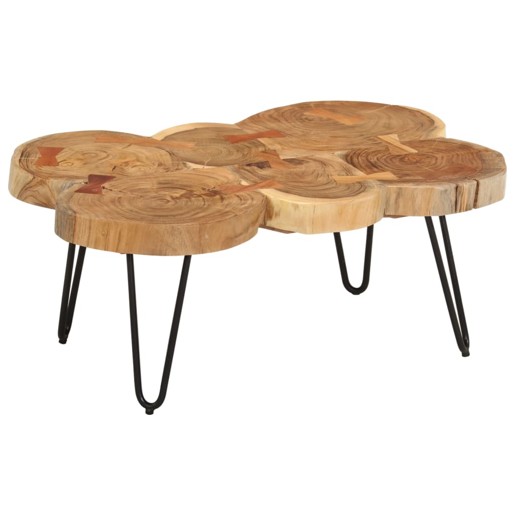 Table basse 36 cm 6 troncs bois d'acacia massif - Imagem 9