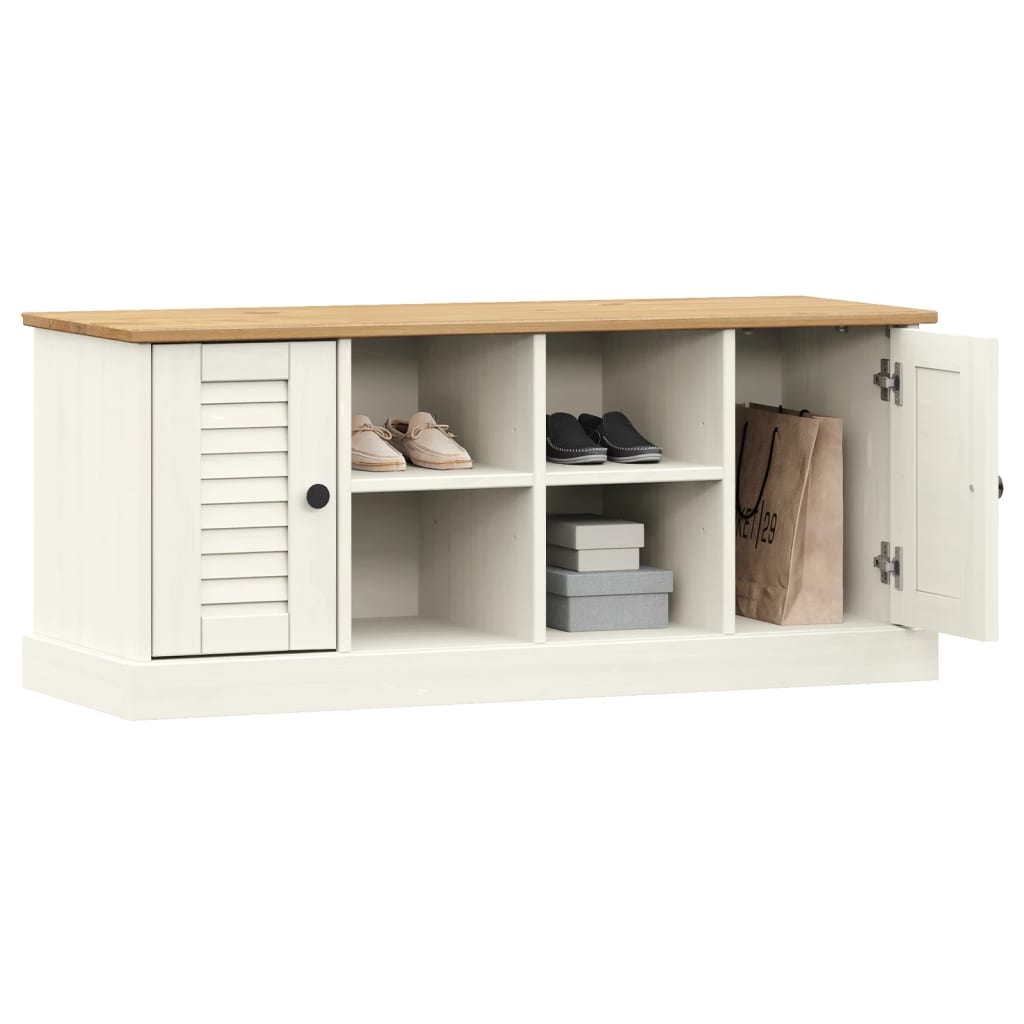 Banc à chaussures VIGO  106x35x45 cm bois massif de pin - Imagem 3