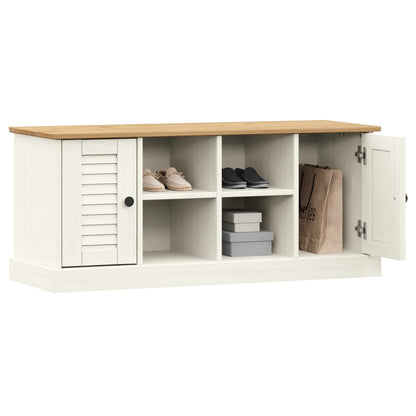 Banc à chaussures VIGO  106x35x45 cm bois massif de pin - Imagem 3
