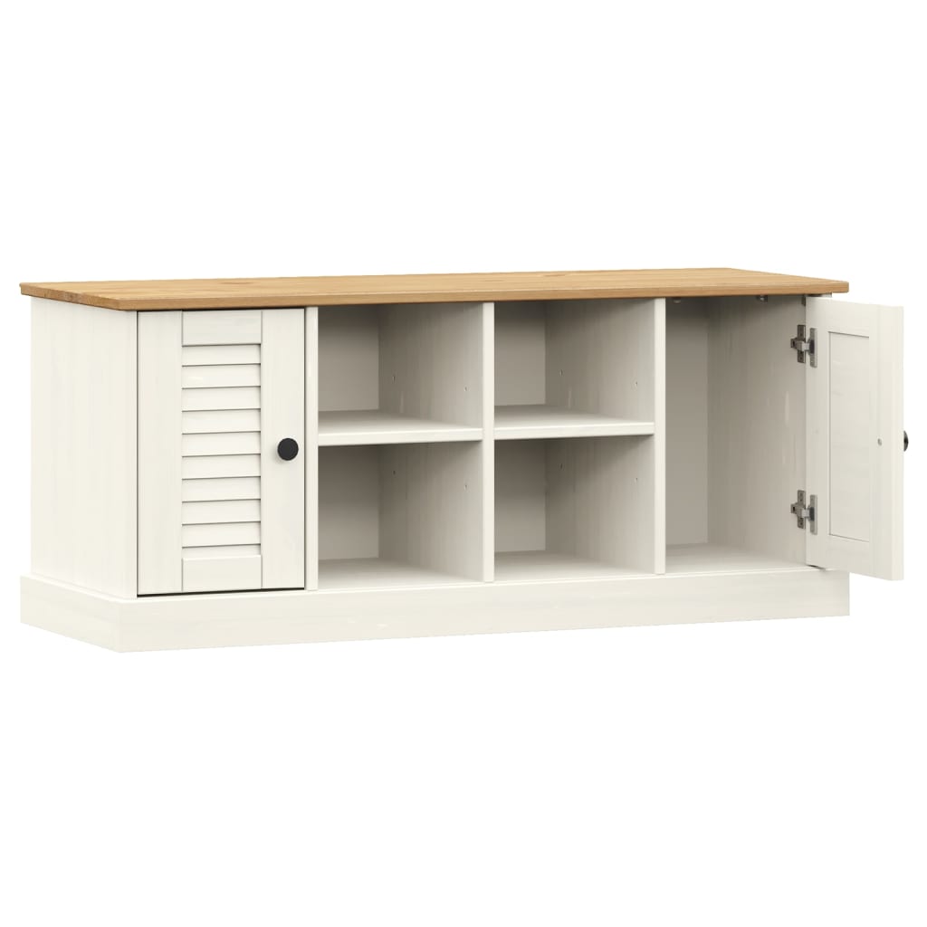Banc à chaussures VIGO  106x35x45 cm bois massif de pin - Imagem 5