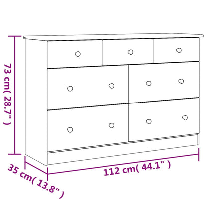 Commode ALTA  112x35x73 cm bois massif de pin - Imagem 8