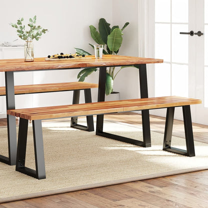 Banc avec bord vivant  bois d'acacia massif - Imagem 1