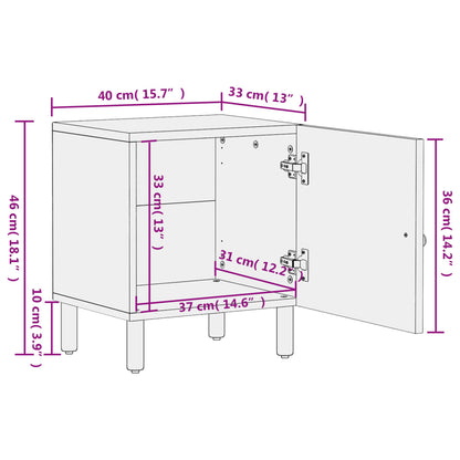 Tables de chevet 2 pcs 40x33x46 cm Bois de manguier solide - Imagem 13
