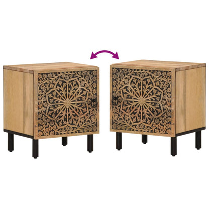 Tables de chevet 2 pcs 40x33x46 cm Bois de manguier solide - Imagem 9