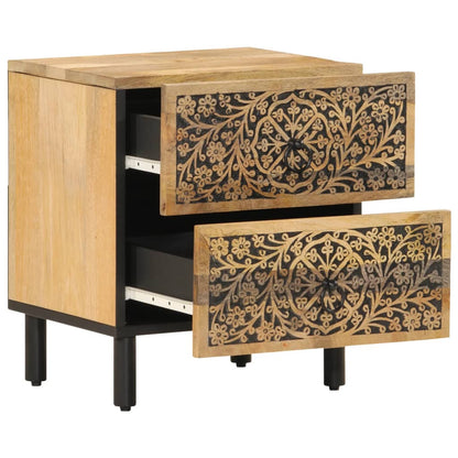 Tables de chevet 2 pcs 40x33x46 cm Bois de manguier solide - Imagem 4