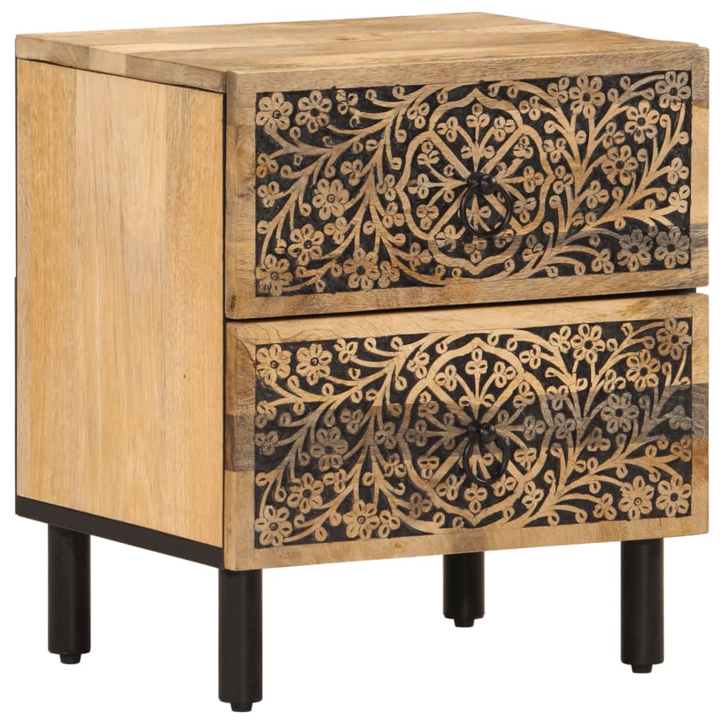 Tables de chevet 2 pcs 40x33x46 cm Bois de manguier solide - Imagem 5