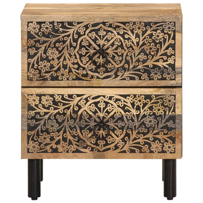 Tables de chevet 2 pcs 40x33x46 cm Bois de manguier solide - Imagem 6