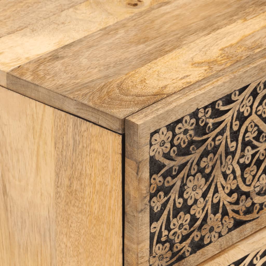 Tables de chevet 2 pcs 40x33x46 cm Bois de manguier solide - Imagem 9