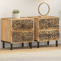 Tables de chevet 2 pcs 40x33x46 cm Bois de manguier solide - Imagem 1