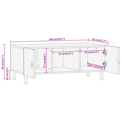 Table basse 100x54x40 cm bois de manguier massif - Imagem 11