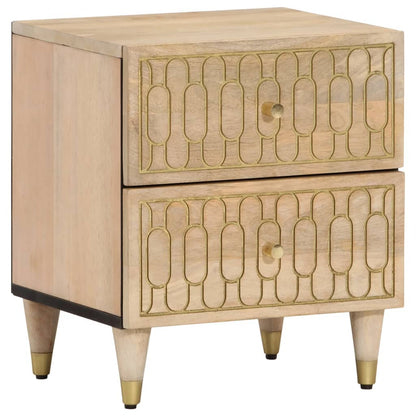 Tables de chevet 2 pcs 40x33x46 cm Bois de manguier solide - Imagem 1